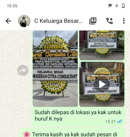 Pengiriman Papan Bunga Duka Kemiri
